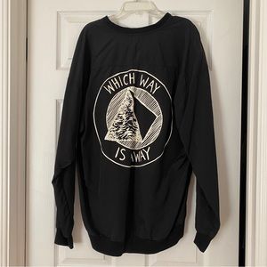 COPY - UNIF Which Way Is Away Black Oversized Windbreaker Long Sleeve